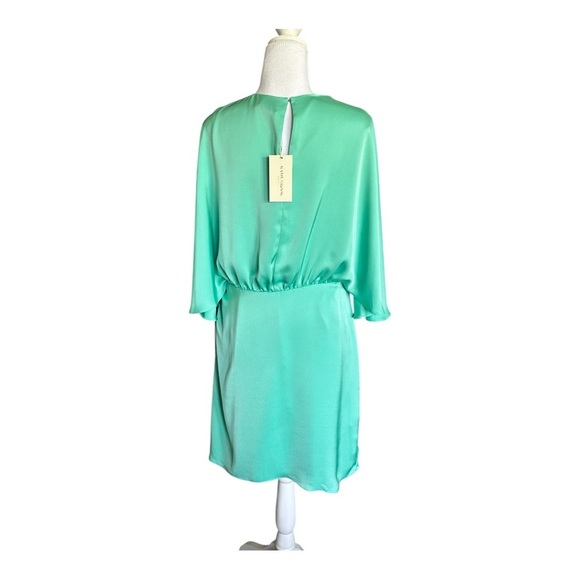RAMY BROOK NWT Alexis Faux Wrap Satin Mini Dress Green Size 10 - Picture 6 of 11